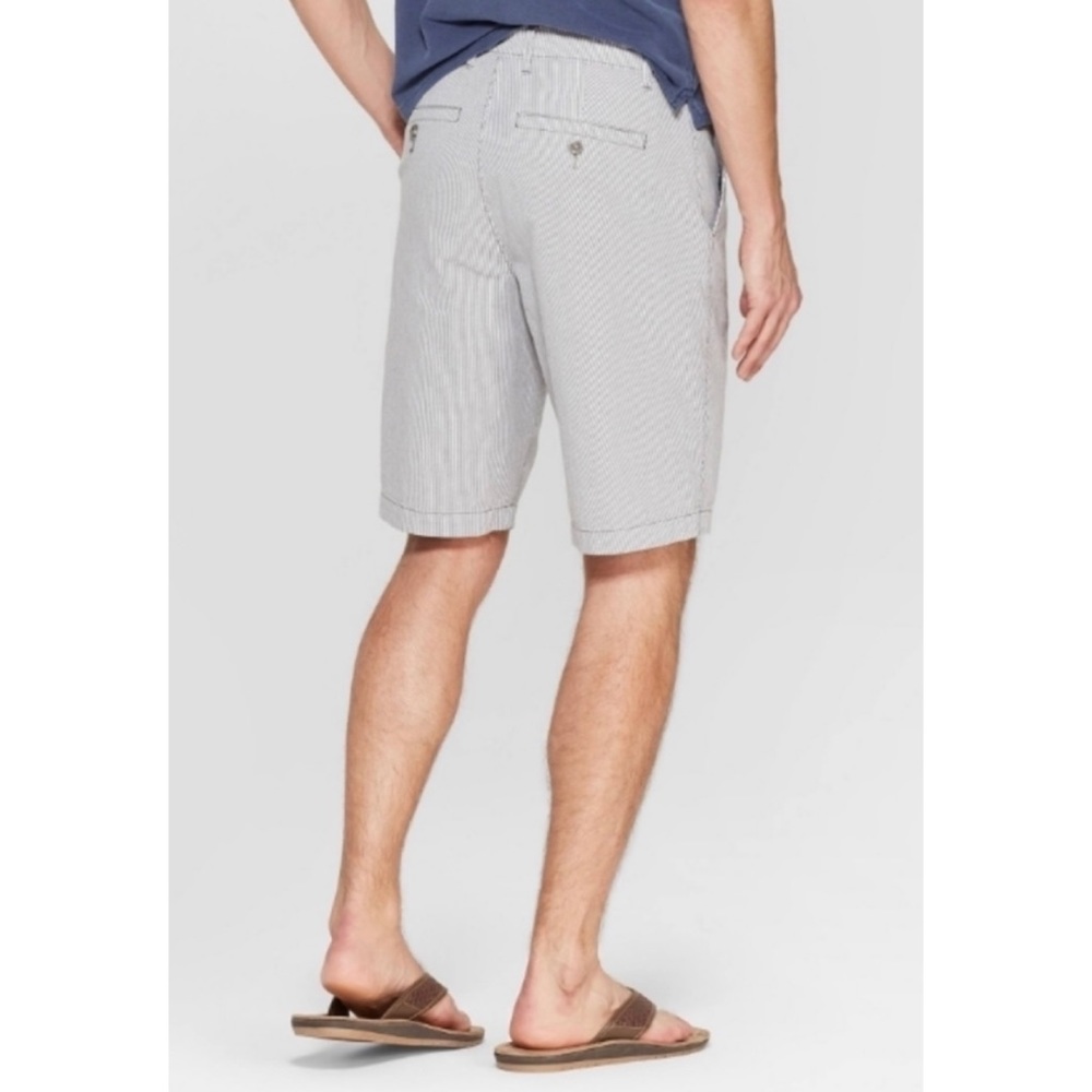 GOODFELLOW & CO • Grey Striped Flat-Front Linden Shorts, W30 - Picture 2 of 13